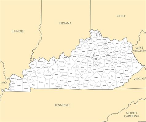 Printable Map Of Kentucky Cities